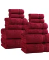 Superior Egyptian Cotton 12-pc. Towel Set In Burgundy