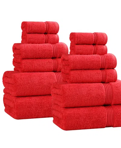 Superior Egyptian Cotton 12-pc. Towel Set In Red