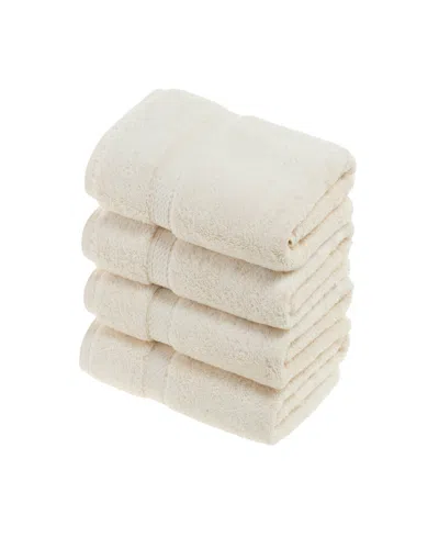 Superior Highly Absorbent 4 Piece Egyptian Cotton Ultra Plush Solid Hand Towel Set Bedding In Cream