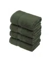 Superior Highly Absorbent 4 Piece Egyptian Cotton Ultra Plush Solid Hand Towel Set Bedding In Green