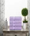 Superior Highly Absorbent 4 Piece Egyptian Cotton Ultra Plush Solid Hand Towel Set In Purple
