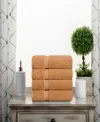 Superior Highly Absorbent 4 Piece Egyptian Cotton Ultra Plush Solid Hand Towel Set In Rust