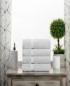 Superior Highly Absorbent 4 Piece Egyptian Cotton Ultra Plush Solid Hand Towel Set In Silver