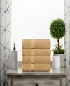 Superior Highly Absorbent 4 Piece Egyptian Cotton Ultra Plush Solid Hand Towel Set In Toast