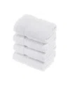 Superior Highly Absorbent 4 Piece Egyptian Cotton Ultra Plush Solid Hand Towel Set Bedding In White