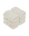 Superior Highly Absorbent 6 Piece Egyptian Cotton Ultra Plush Solid Face Towel Set Bedding In Cream