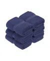 Superior Highly Absorbent 6 Piece Egyptian Cotton Ultra Plush Solid Face Towel Set Bedding In Navy Blue