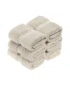 Superior Highly Absorbent 6 Piece Egyptian Cotton Ultra Plush Solid Face Towel Set Bedding In Stone