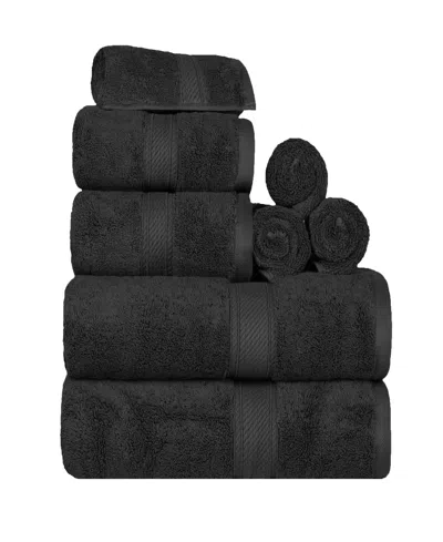 Superior Egyptian Cotton 8-pc. Towel Set In Black