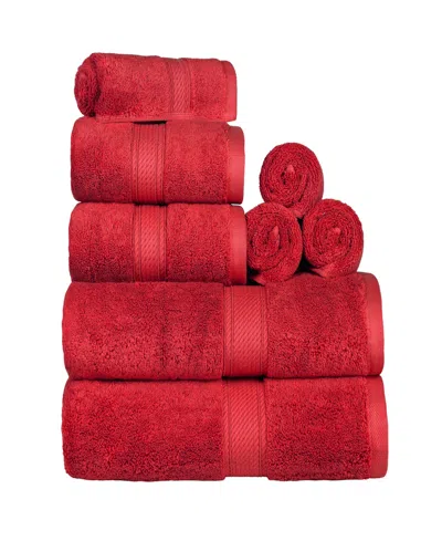 Superior Egyptian Cotton 8-pc. Towel Set In Red