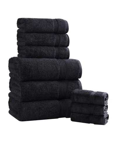 Superior Egyptian Cotton 9-pc. Towel Set In Black