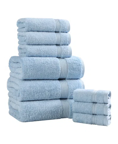 Superior Egyptian Cotton 9-pc. Towel Set In Blue