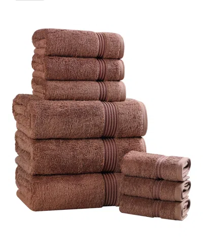Superior Egyptian Cotton 9-pc. Towel Set In Brown