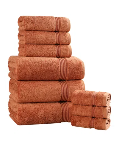 Superior Egyptian Cotton 9-pc. Towel Set In Brown