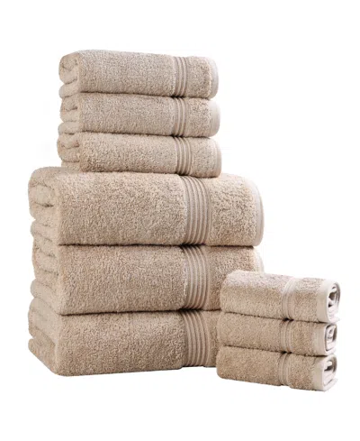 Superior Egyptian Cotton 9-pc. Towel Set In Brown