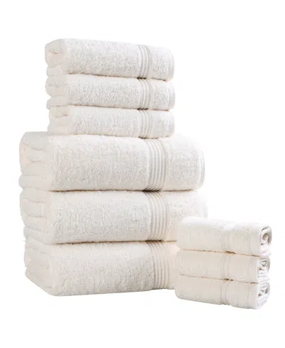 Superior Egyptian Cotton 9-pc. Towel Set In White