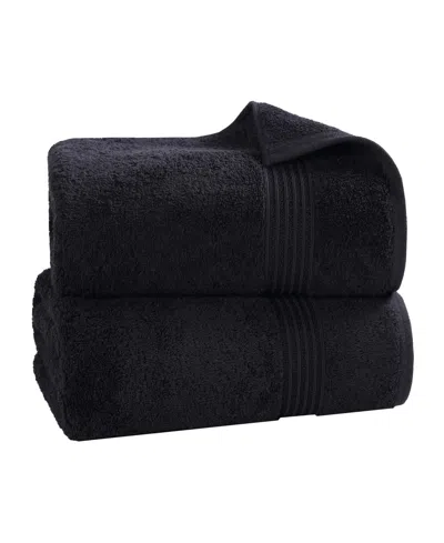 Superior Egyptian Cotton Bath Towel, Set Of 2 In Black