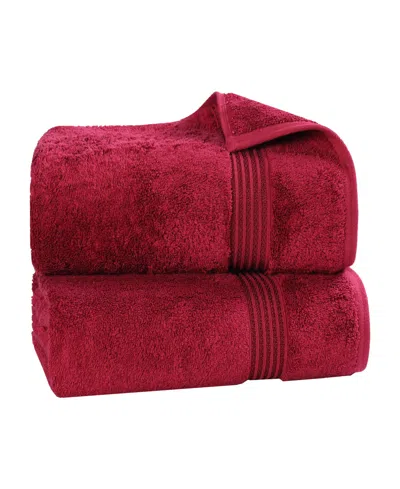 Superior Egyptian Cotton Bath Towel, Set Of 2 In Red