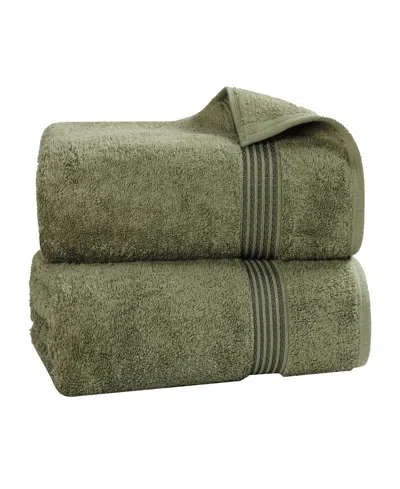 Superior Egyptian Cotton Bath Towel, Set Of 2 In Green