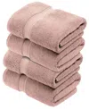 Superior Egyptian Cotton Bath Towel, Set Of 4 In Pink
