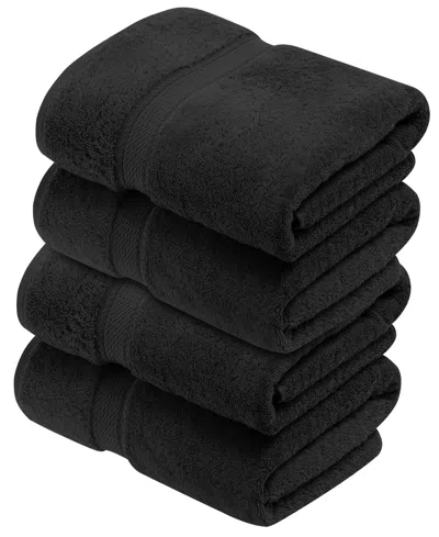 Superior Egyptian Cotton Bath Towel, Set Of 4 In Black