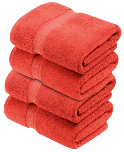 Superior Egyptian Cotton Bath Towel, Set Of 4 In Orange
