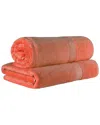 Superior Egyptian Cotton Highly Absorbent 2pc Ultra-plush Solid Bath Sheet Set In Coral
