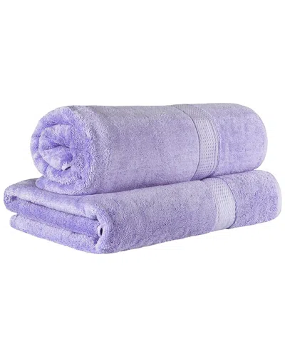 Superior Egyptian Cotton Highly Absorbent 2pc Ultra-plush Solid Bath Sheet Set In Purple