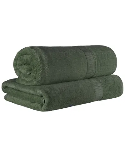 Superior Egyptian Cotton Highly Absorbent 2pc Ultra-plush Solid Bath Sheet Set In Green