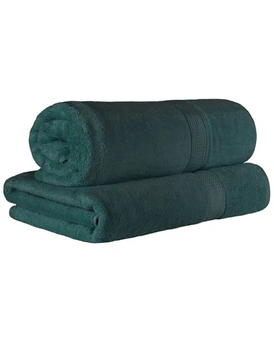 Superior Egyptian Cotton Highly Absorbent 2pc Ultra-plush Solid Bath Sheet Set In Green