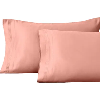 Superior Egyptian Cotton Sateen 1,500 Thread Count Set Of 2 Pillowcases In Pink