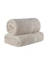 Superior Highly Absorbent 2 Piece Egyptian Cotton Ultra Plush Solid Bath Sheet Set Bedding In Stone