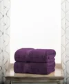 Superior Highly Absorbent Egyptian Cotton 2-piece Ultra Plush Solid Bath Towel Set In Plum