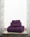 Superior Highly Absorbent Egyptian Cotton 3-piece Ultra Plush Solid Assorted Towel Set In Plum
