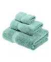 Superior Highly Absorbent Egyptian Cotton 3-piece Ultra Plush Solid Assorted Towel Set Bedding In Sea Foam