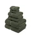 Superior Highly Absorbent 6 Piece Egyptian Cotton Ultra Plush Solid Assorted Bath Towel Set Bedding In Green