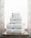Superior Highly Absorbent 6 Piece Egyptian Cotton Ultra Plush Solid Assorted Bath Towel Set In Silver