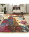 Superior Emory Machine Washable Patchwork Indoor Rug In Brown