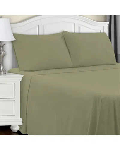 Superior Flannel Deep Pocket Solid Sheet Set In Sage