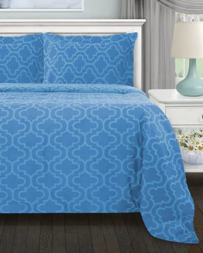 Superior Flannel Trellis Deep Pocket Sheet Set In Blue