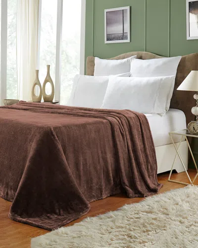 Superior Fleece Microfiber Throw In Brown