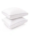 Superior Gusseted 2 Pack Pillows In White-grey