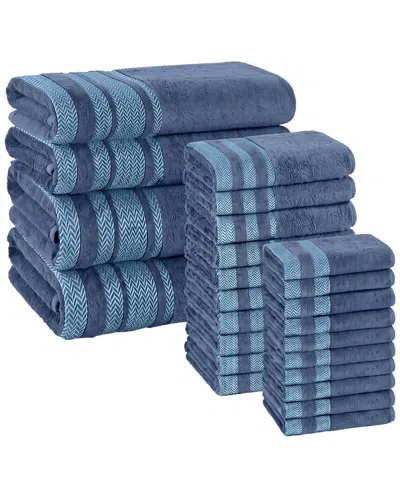 Superior Hays 24pc Quick Dry Cotton Bath Towel Set With Bath Sheets In Blue
