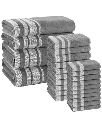 Superior Hays 24pc Quick Dry Cotton Bath Towel Set With Bath Sheets In Gray