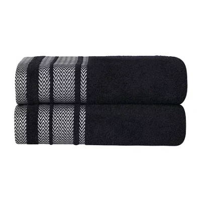 Superior Hays Collection | 100% Cotton 2-pc. Bath Sheet In Black