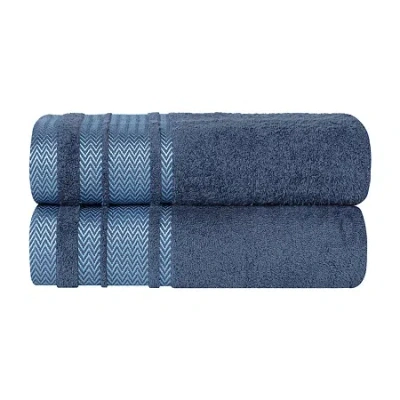 Superior Hays Collection | 100% Cotton 2-pc. Bath Sheet In Blue