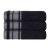 Superior Hays Collection | 100% Cotton 3-pc. Quick Dry Bath Towel In Black