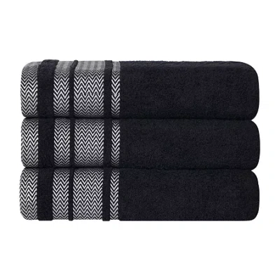 Superior Hays Collection | 100% Cotton 3-pc. Quick Dry Bath Towel In Black