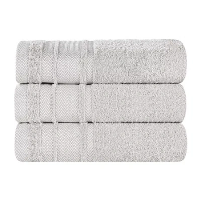 Superior Hays Collection | 100% Cotton 3-pc. Quick Dry Bath Towel In Silver