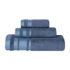 Superior Hays Collection | 100% Cotton 3-pc. Quick Dry Solid Bath Towel Set In Blue